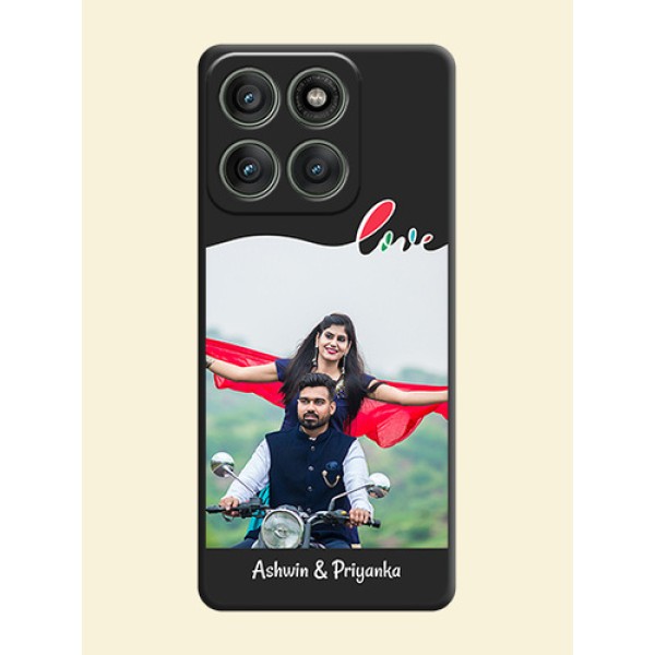 Fall in Love Pattern with Picture on Photo On Space Black Custom Soft Matte Mobile Back Cover - Motorola Edge 60 Pro 5G Fall in Love Pattern with Picture on Photo On Space Black Custom Soft Matte Mobile Back Cover - Motorola Edge 60 Pro 5G