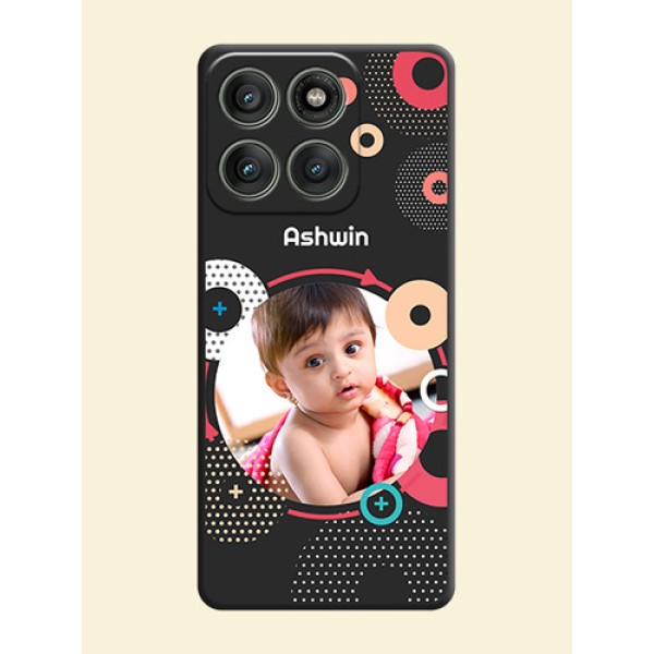 Multicoloured Round Image On Space Black Custom Soft Matte Mobile Back Cover - Motorola Edge 60 Pro 5G Multicoloured Round Image On Space Black Custom Soft Matte Mobile Back Cover - Motorola Edge 60 Pro 5G