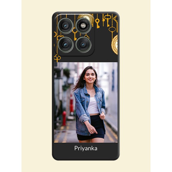 Decorative Design with Text On Space Black Custom Soft Matte Mobile Back Cover - Motorola Edge 60 Pro 5G Decorative Design with Text On Space Black Custom Soft Matte Mobile Back Cover - Motorola Edge 60 Pro 5G