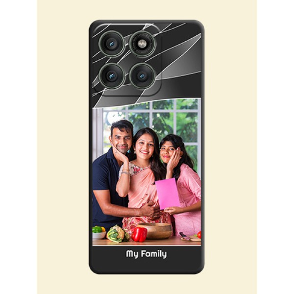 Mixed Wave Lines on Photo On Space Black Custom Soft Matte Mobile Back Cover - Motorola Edge 60 Pro 5G