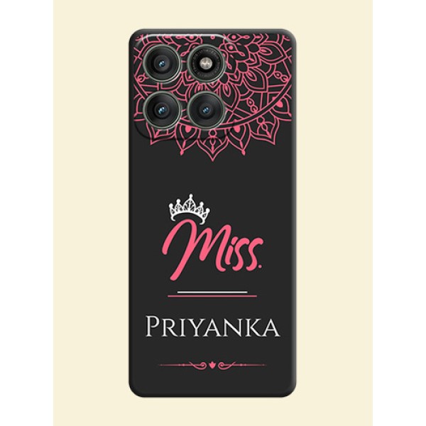Mrs Name with Floral Design On Space Black Custom Soft Matte Mobile Back Cover - Motorola Edge 60 Pro 5G Mrs Name with Floral Design On Space Black Custom Soft Matte Mobile Back Cover - Motorola Edge 60 Pro 5G