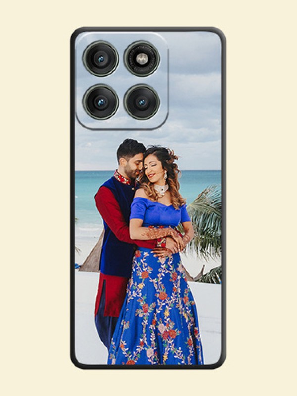 Full Single Pic Upload On Space Black Custom Soft Matte Mobile Back Cover - Motorola Edge 60 Pro 5G
