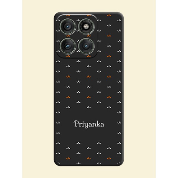 Simple Pattern With Custom Text On Space Black Custom Soft Matte Mobile Back Cover - Motorola Edge 60 Pro 5G Simple Pattern With Custom Text On Space Black Custom Soft Matte Mobile Back Cover - Motorola Edge 60 Pro 5G