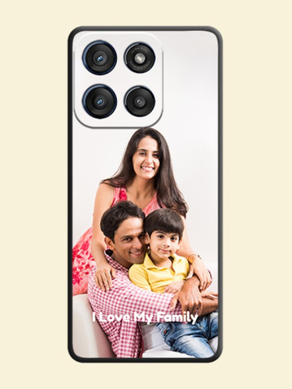 Full Single Pic Upload With Text On Space Black Custom Soft Matte Mobile Back Cover - Motorola Edge 60 Stylus