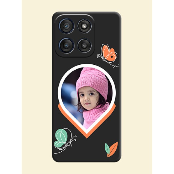 Upload Pic With Simple Butterly Design On Space Black Custom Soft Matte Mobile Back Cover - Motorola Edge 60 Stylus Upload Pic With Simple Butterly Design On Space Black Custom Soft Matte Mobile Back Cover - Motorola Edge 60 Stylus