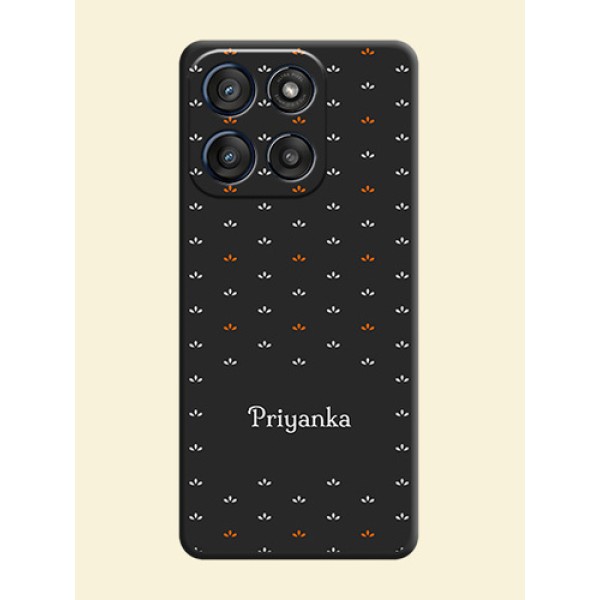 Simple Pattern With Custom Text On Space Black Custom Soft Matte Mobile Back Cover - Motorola Edge 60 Stylus Simple Pattern With Custom Text On Space Black Custom Soft Matte Mobile Back Cover - Motorola Edge 60 Stylus