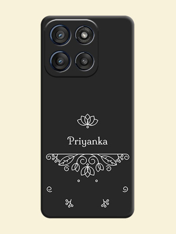 Lotus Garden Custom Text On Space Black Custom Soft Matte Mobile Back Cover - Motorola Edge 60 Stylus