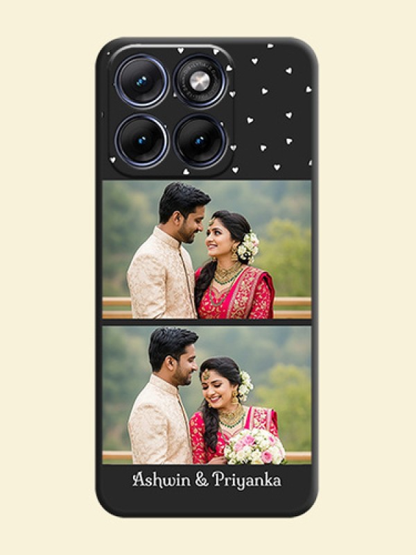 Miniature Love Symbols with Name On Space Black Custom Soft Matte Mobile Back Cover - Motorola Edge 70 5G