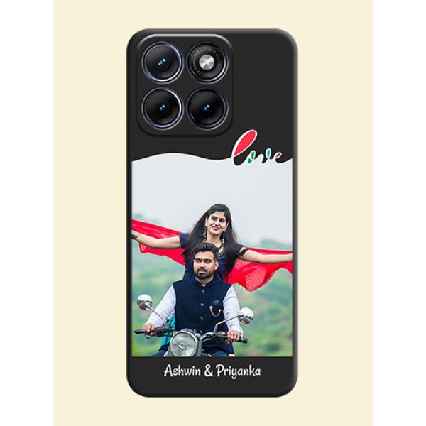 Fall in Love Pattern with Picture on Photo On Space Black Custom Soft Matte Mobile Back Cover - Motorola Edge 70 5G Fall in Love Pattern with Picture on Photo On Space Black Custom Soft Matte Mobile Back Cover - Motorola Edge 70 5G