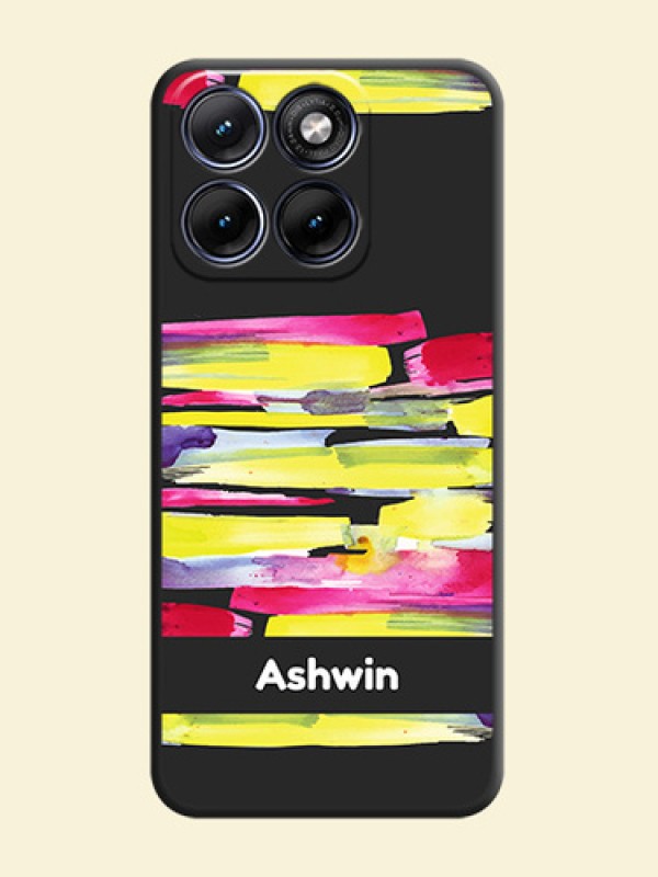 Brush Coloured On Space Black Custom Soft Matte Mobile Back Cover - Motorola Edge 70 5G