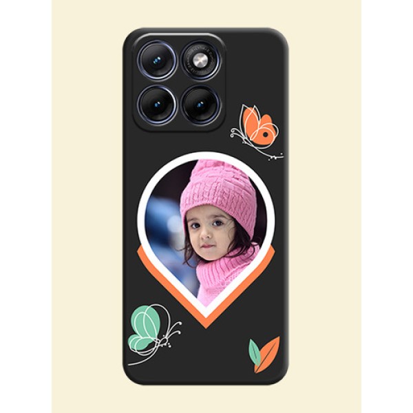 Upload Pic With Simple Butterly Design On Space Black Custom Soft Matte Mobile Back Cover - Motorola Edge 70 5G Upload Pic With Simple Butterly Design On Space Black Custom Soft Matte Mobile Back Cover - Motorola Edge 70 5G
