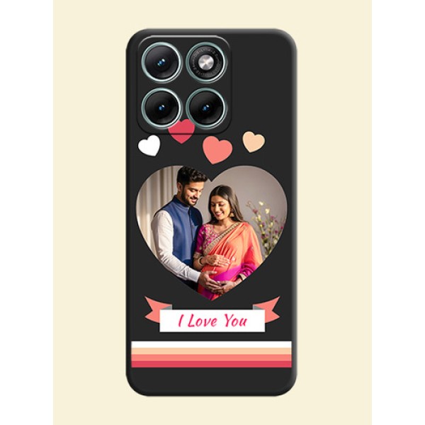 Love Shaped Photo with Colorful Stripes On Space Black Custom Soft Matte Mobile Back Cover - Motorola Edge 70 Fusion Love Shaped Photo with Colorful Stripes On Space Black Custom Soft Matte Mobile Back Cover - Motorola Edge 70 Fusion