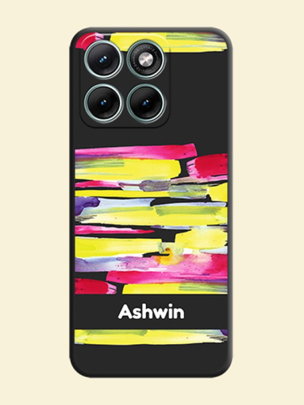 Brush Coloured On Space Black Custom Soft Matte Mobile Back Cover - Motorola Edge 70 Fusion