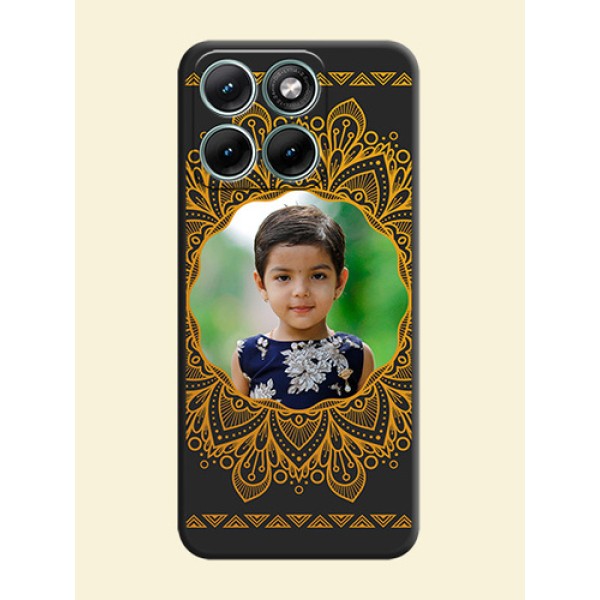 Round Image with Floral Design On Space Black Custom Soft Matte Mobile Back Cover - Motorola Edge 70 Fusion Round Image with Floral Design On Space Black Custom Soft Matte Mobile Back Cover - Motorola Edge 70 Fusion