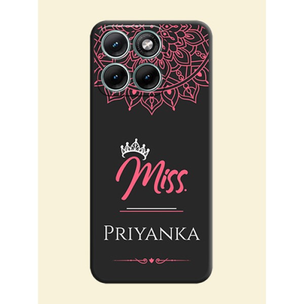 Mrs Name with Floral Design On Space Black Custom Soft Matte Mobile Back Cover - Motorola Edge 70 Fusion Mrs Name with Floral Design On Space Black Custom Soft Matte Mobile Back Cover - Motorola Edge 70 Fusion
