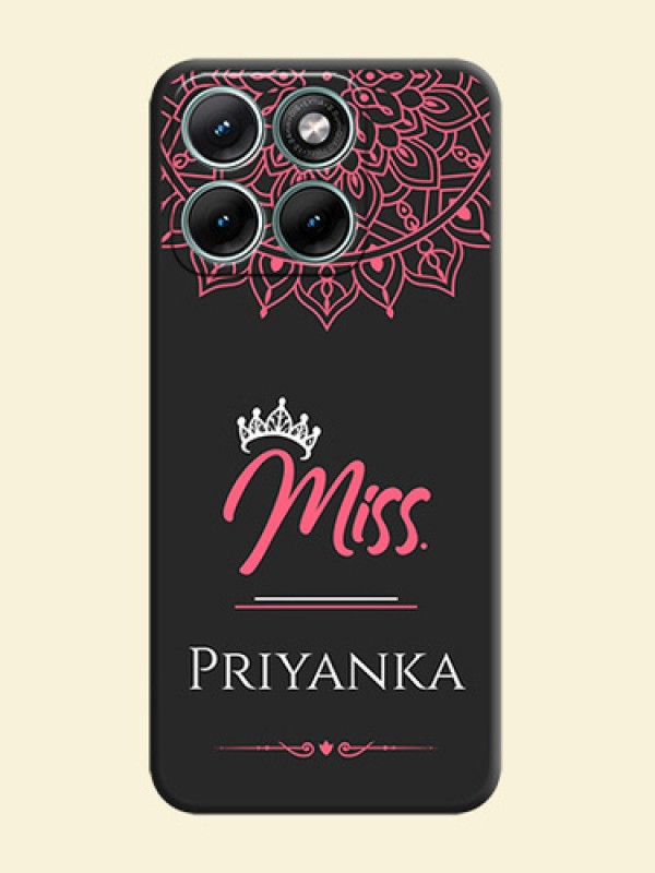Mrs Name with Floral Design On Space Black Custom Soft Matte Mobile Back Cover - Motorola Edge 70 Fusion