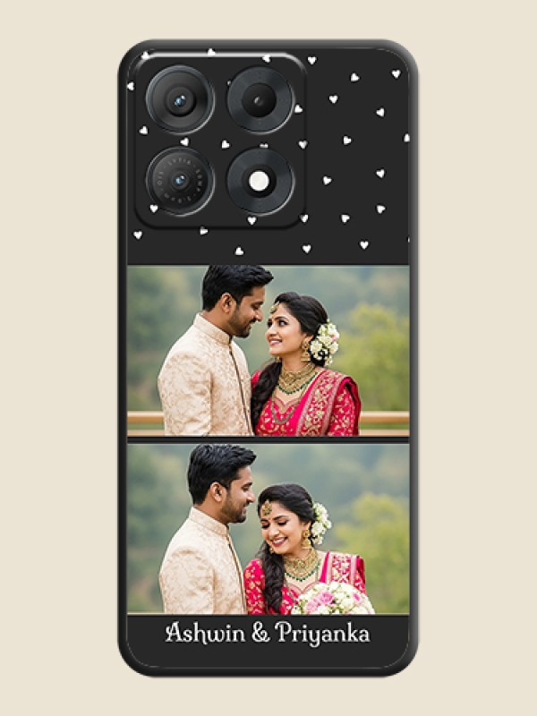 Miniature Love Symbols with Name On Space Black Custom Soft Matte Mobile Back Cover - Motorola Edge 70 Max 5G