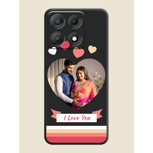 Love Shaped Photo with Colorful Stripes On Space Black Custom Soft Matte Mobile Back Cover - Motorola Edge 70 Max 5G