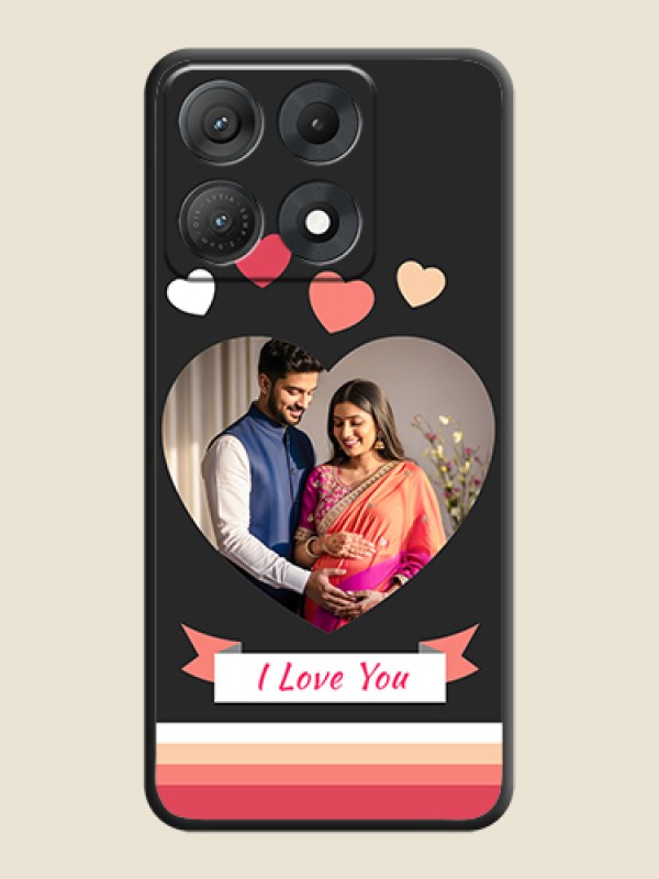 Love Shaped Photo with Colorful Stripes On Space Black Custom Soft Matte Mobile Back Cover - Motorola Edge 70 Max 5G