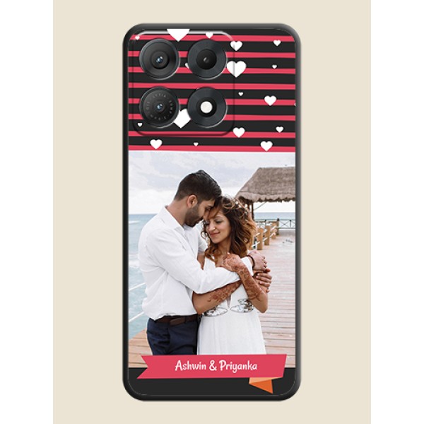 White Color Love Symbols with Pink Lines Pattern On Space Black Custom Soft Matte Mobile Back Cover - Motorola Edge 70 Max 5G White Color Love Symbols with Pink Lines Pattern On Space Black Custom Soft Matte Mobile Back Cover - Motorola Edge 70 Max 5G