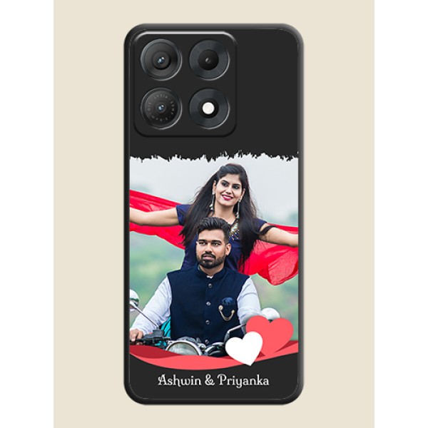 Pin Color Love Shaped Ribbon Design with Text On Space Black Custom Soft Matte Mobile Back Cover - Motorola Edge 70 Max 5G Pin Color Love Shaped Ribbon Design with Text On Space Black Custom Soft Matte Mobile Back Cover - Motorola Edge 70 Max 5G