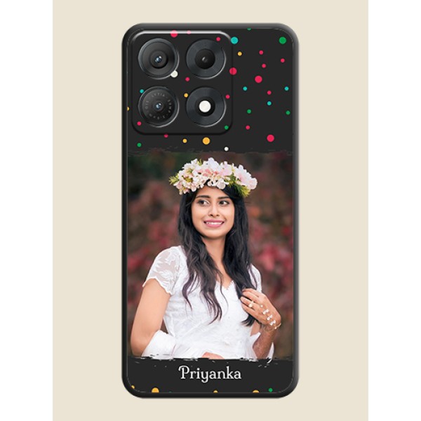 Multicolor Dotted Pattern with Text On Space Black Custom Soft Matte Mobile Back Cover - Motorola Edge 70 Max 5G Multicolor Dotted Pattern with Text On Space Black Custom Soft Matte Mobile Back Cover - Motorola Edge 70 Max 5G