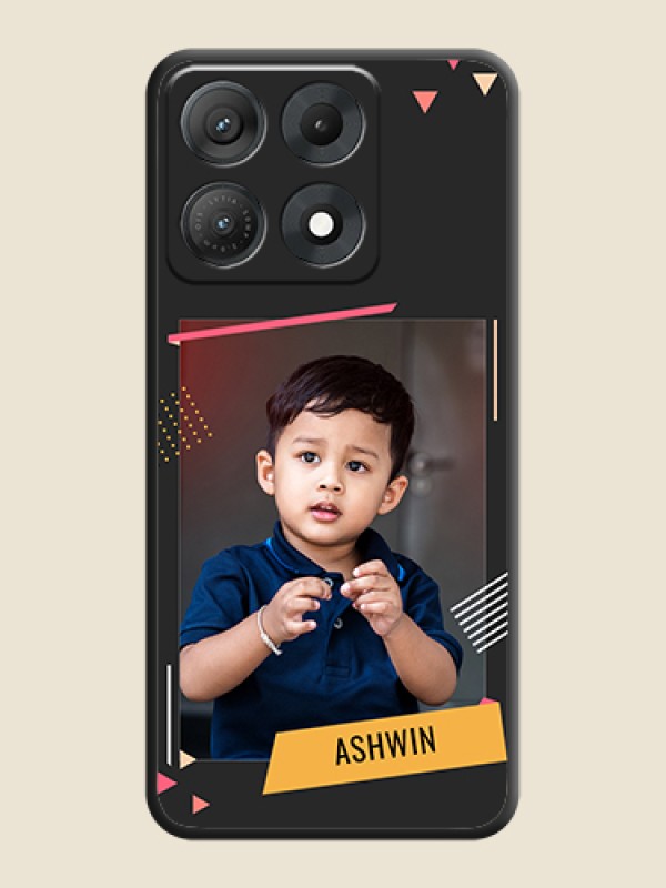 Photo Frame with Triangle Small Dots on Photo On Space Black Custom Soft Matte Mobile Back Cover - Motorola Edge 70 Max 5G