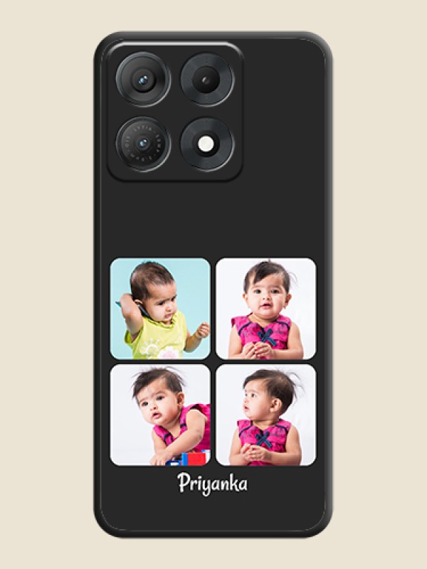 Floral Art with 6 Image Holder on Photo On Space Black Custom Soft Matte Mobile Back Cover - Motorola Edge 70 Max 5G