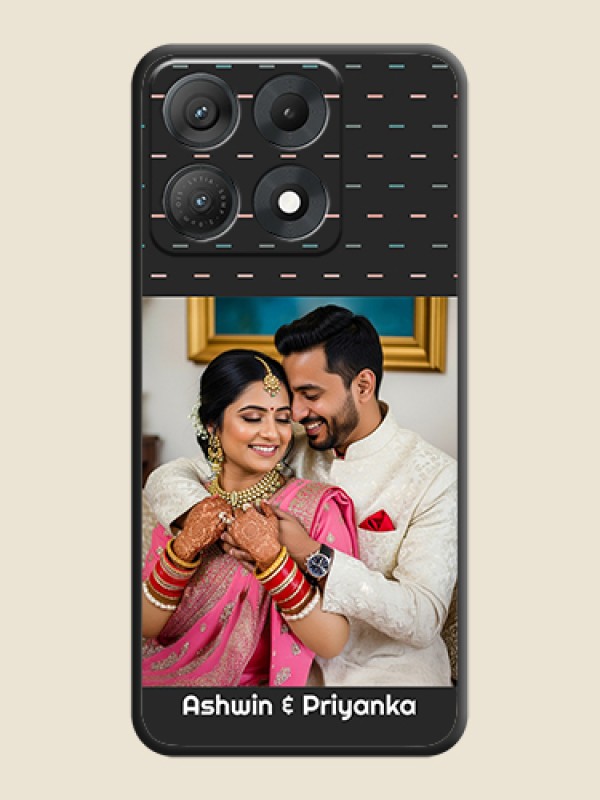 Line Pattern Design with Text On Space Black Custom Soft Matte Mobile Back Cover - Motorola Edge 70 Max 5G