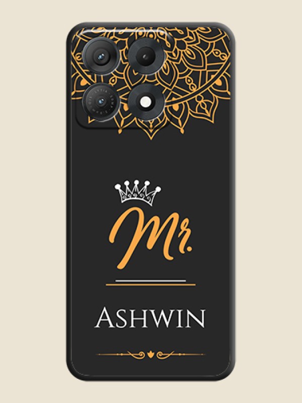 Mr Name with Floral Design On Space Black Custom Soft Matte Mobile Back Cover - Motorola Edge 70 Max 5G