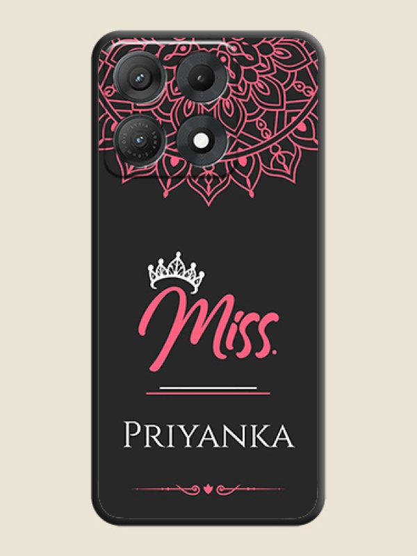 Mrs Name with Floral Design On Space Black Custom Soft Matte Mobile Back Cover - Motorola Edge 70 Max 5G