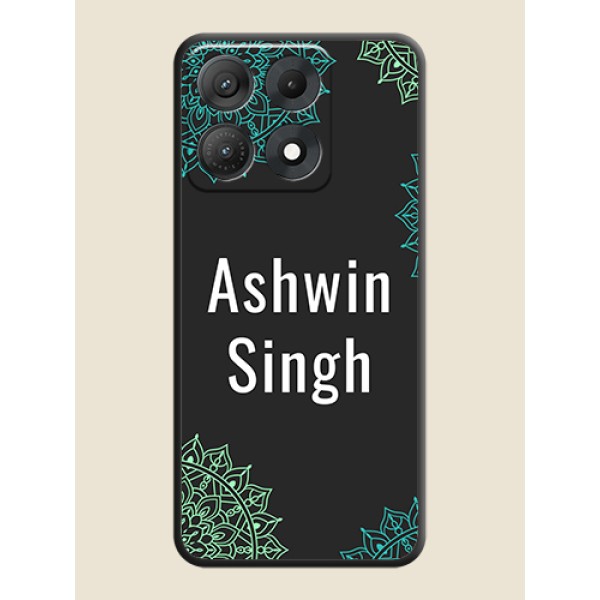 Your Name with Floral Design On Space Black Custom Soft Matte Mobile Back Cover - Motorola Edge 70 Max 5G Your Name with Floral Design On Space Black Custom Soft Matte Mobile Back Cover - Motorola Edge 70 Max 5G