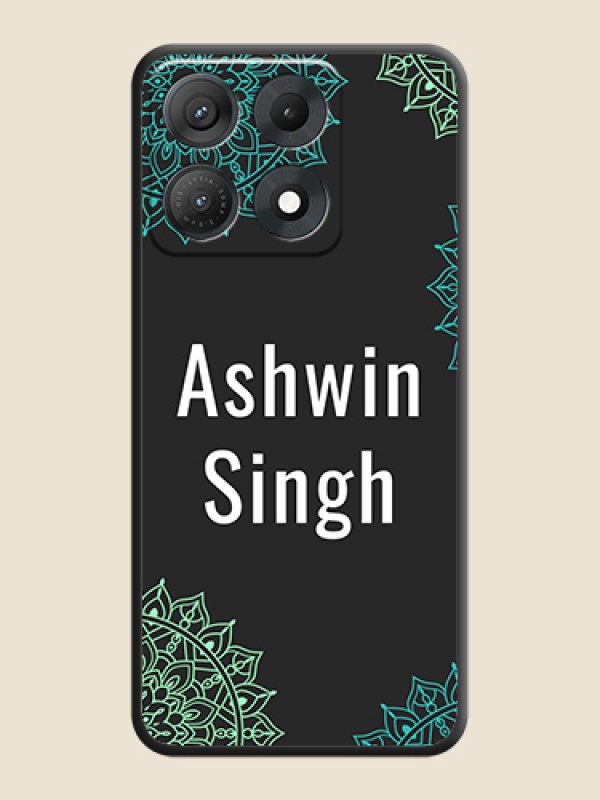 Your Name with Floral Design On Space Black Custom Soft Matte Mobile Back Cover - Motorola Edge 70 Max 5G