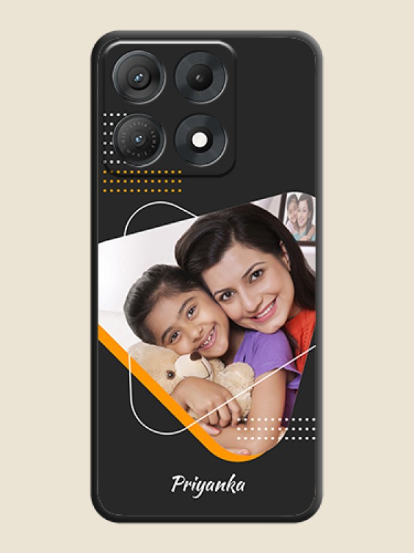 Yellow Triangle on Photo On Space Black Custom Soft Matte Mobile Back Cover - Motorola Edge 70 Max 5G