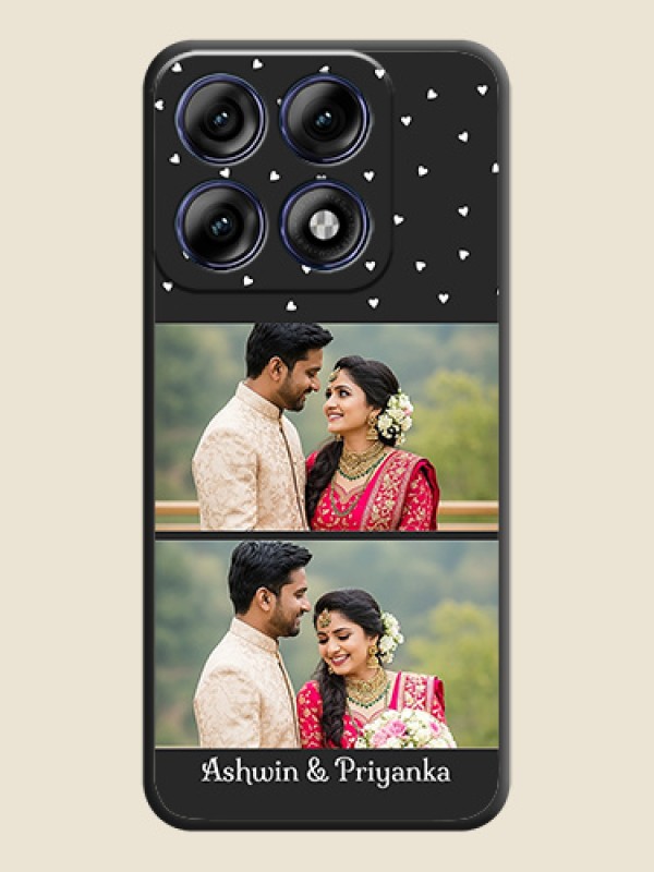 Miniature Love Symbols with Name On Space Black Custom Soft Matte Mobile Back Cover - Motorola Edge 70 Pro 5G