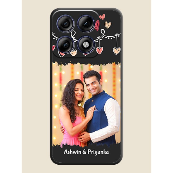 Pink Love Hangings with Name On Space Black Custom Soft Matte Mobile Back Cover - Motorola Edge 70 Pro 5G Pink Love Hangings with Name On Space Black Custom Soft Matte Mobile Back Cover - Motorola Edge 70 Pro 5G