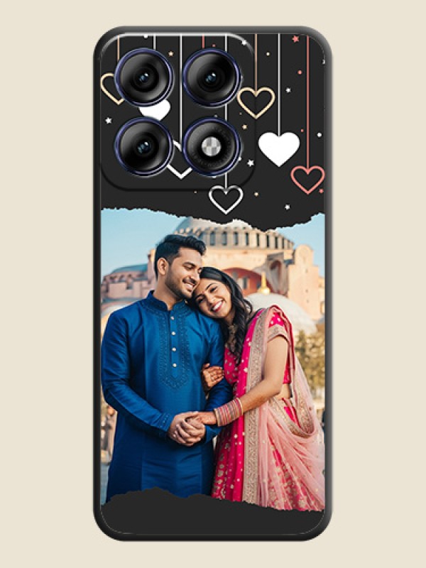 Love Hangings with Splash Wave Picture On Space Black Custom Soft Matte Mobile Back Cover - Motorola Edge 70 Pro 5G