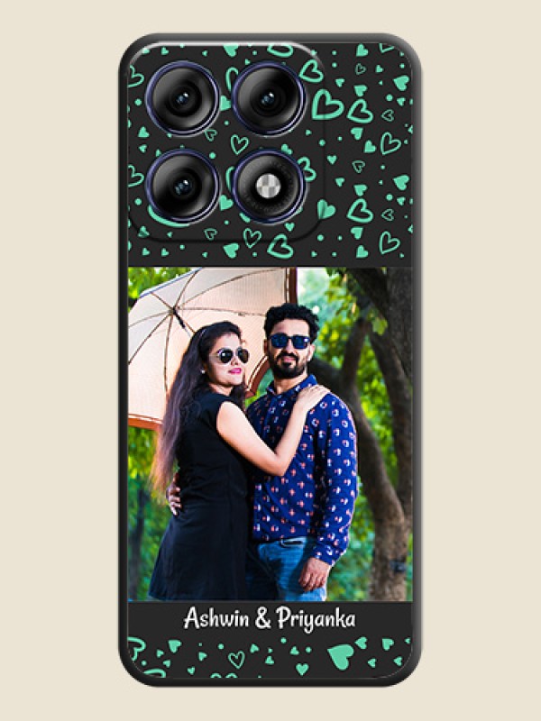 Sea Green Indefinite Love Pattern on Photo On Space Black Custom Soft Matte Mobile Back Cover - Motorola Edge 70 Pro 5G