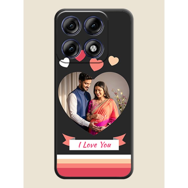 Love Shaped Photo with Colorful Stripes On Space Black Custom Soft Matte Mobile Back Cover - Motorola Edge 70 Pro 5G Love Shaped Photo with Colorful Stripes On Space Black Custom Soft Matte Mobile Back Cover - Motorola Edge 70 Pro 5G