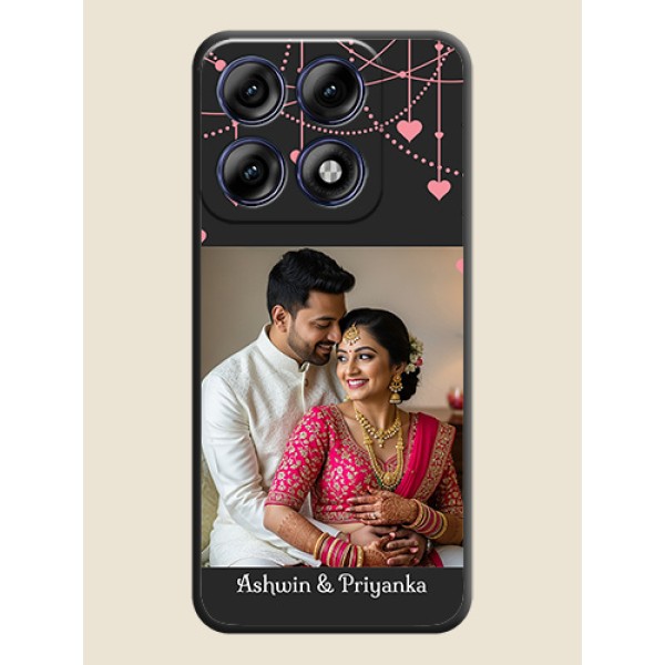 Pink Love Hangings with Text On Space Black Custom Soft Matte Mobile Back Cover - Motorola Edge 70 Pro 5G Pink Love Hangings with Text On Space Black Custom Soft Matte Mobile Back Cover - Motorola Edge 70 Pro 5G