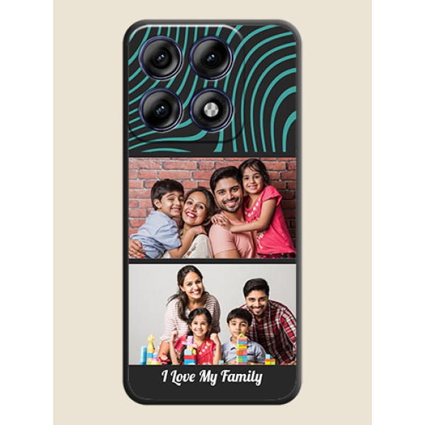 Wave Pattern with 2 Image Holder On Space Black Custom Soft Matte Mobile Back Cover - Motorola Edge 70 Pro 5G Wave Pattern with 2 Image Holder On Space Black Custom Soft Matte Mobile Back Cover - Motorola Edge 70 Pro 5G