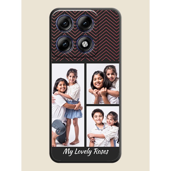 Wave Pattern with 3 Image Holder On Space Black Custom Soft Matte Mobile Back Cover - Motorola Edge 70 Pro 5G Wave Pattern with 3 Image Holder On Space Black Custom Soft Matte Mobile Back Cover - Motorola Edge 70 Pro 5G