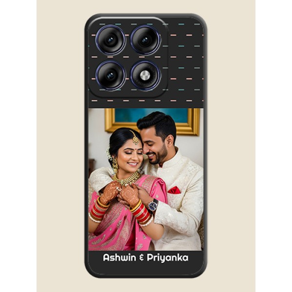Line Pattern Design with Text On Space Black Custom Soft Matte Mobile Back Cover - Motorola Edge 70 Pro 5G Line Pattern Design with Text On Space Black Custom Soft Matte Mobile Back Cover - Motorola Edge 70 Pro 5G