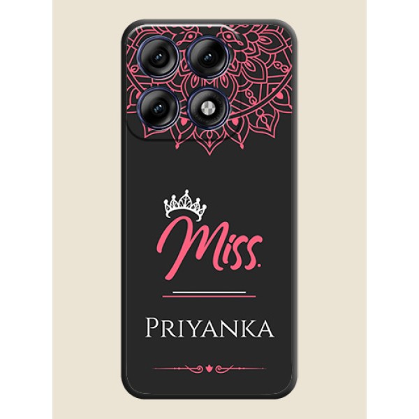 Mrs Name with Floral Design On Space Black Custom Soft Matte Mobile Back Cover - Motorola Edge 70 Pro 5G Mrs Name with Floral Design On Space Black Custom Soft Matte Mobile Back Cover - Motorola Edge 70 Pro 5G