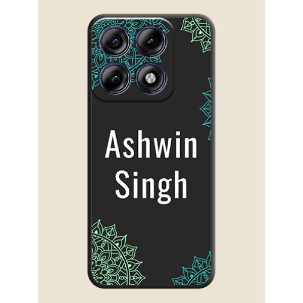 Your Name with Floral Design On Space Black Custom Soft Matte Mobile Back Cover - Motorola Edge 70 Pro 5G Your Name with Floral Design On Space Black Custom Soft Matte Mobile Back Cover - Motorola Edge 70 Pro 5G