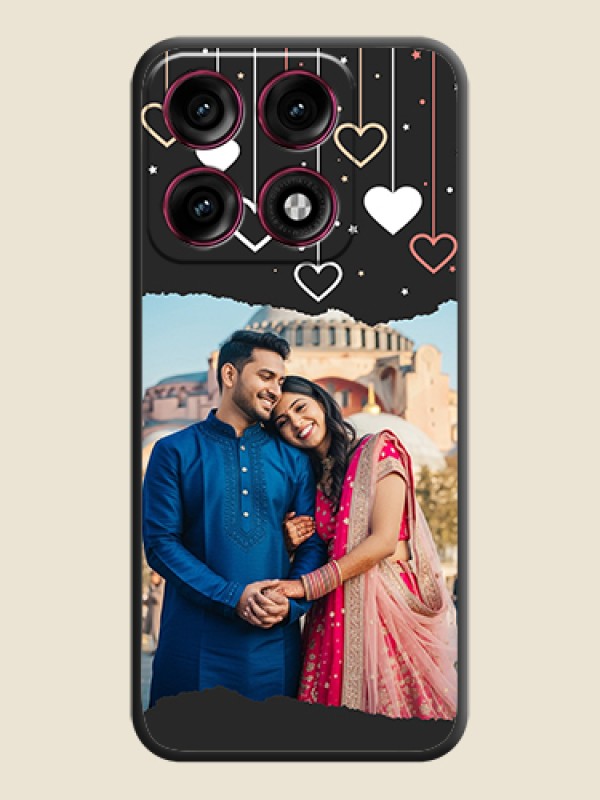 Love Hangings with Splash Wave Picture On Space Black Custom Soft Matte Mobile Back Cover - Motorola Edge 70 Pro Plus 5G