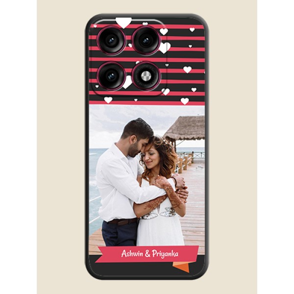 White Color Love Symbols with Pink Lines Pattern On Space Black Custom Soft Matte Mobile Back Cover - Motorola Edge 70 Pro Plus 5G White Color Love Symbols with Pink Lines Pattern On Space Black Custom Soft Matte Mobile Back Cover - Motorola Edge 70 Pro Plus 5G