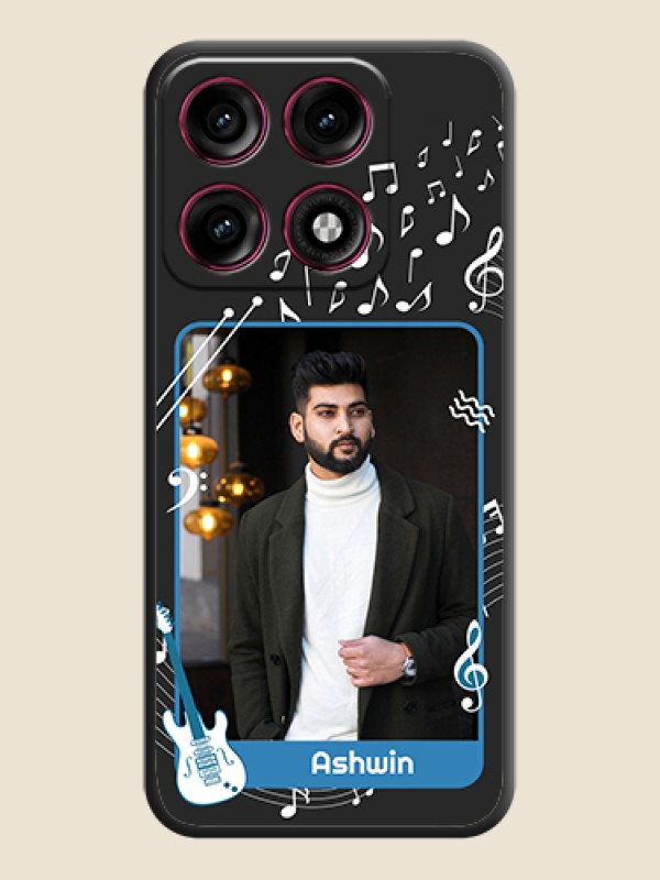 Musical Theme Design with Text on Photo On Space Black Custom Soft Matte Mobile Back Cover - Motorola Edge 70 Pro Plus 5G