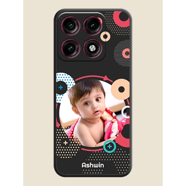 Multicoloured Round Image On Space Black Custom Soft Matte Mobile Back Cover - Motorola Edge 70 Pro Plus 5G