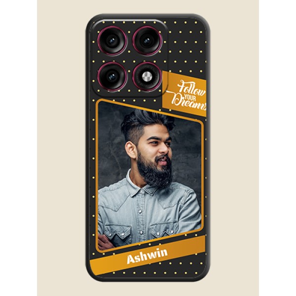 Follow Your Dreams with White Dots On Space Black Custom Soft Matte Mobile Back Cover - Motorola Edge 70 Pro Plus 5G